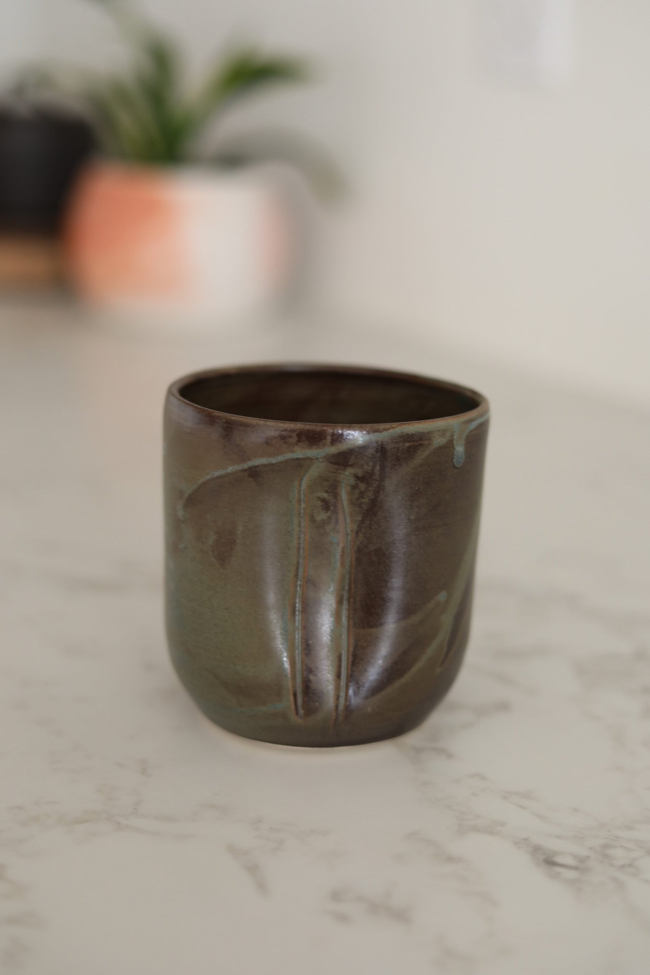 Pepo Ceramics Slash + Dash Tumbler- smoke green