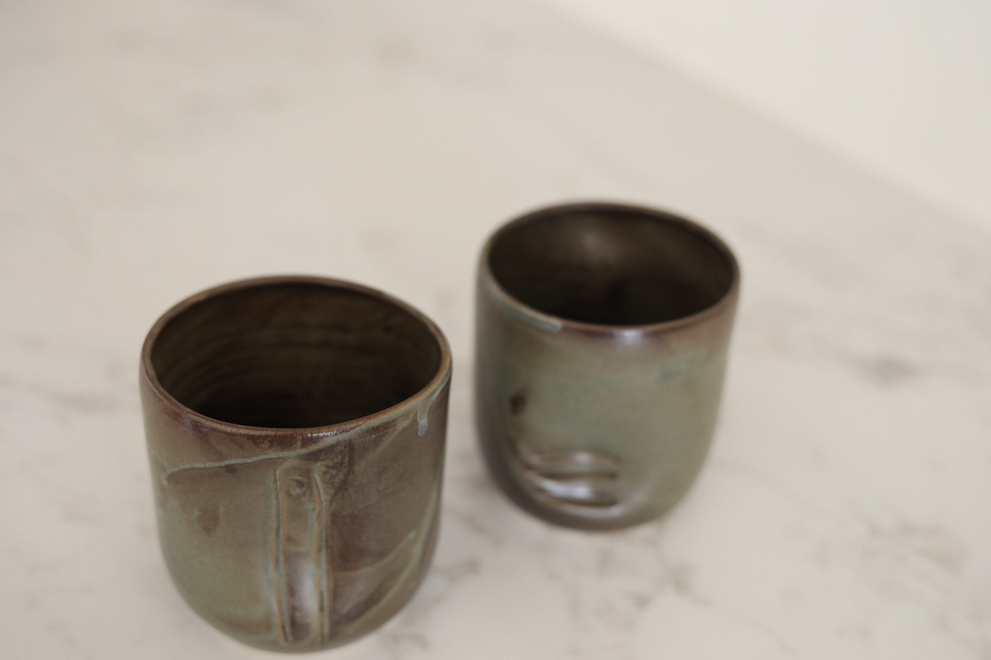 Pepo Ceramics Slash + Dash Tumbler- smoke green
