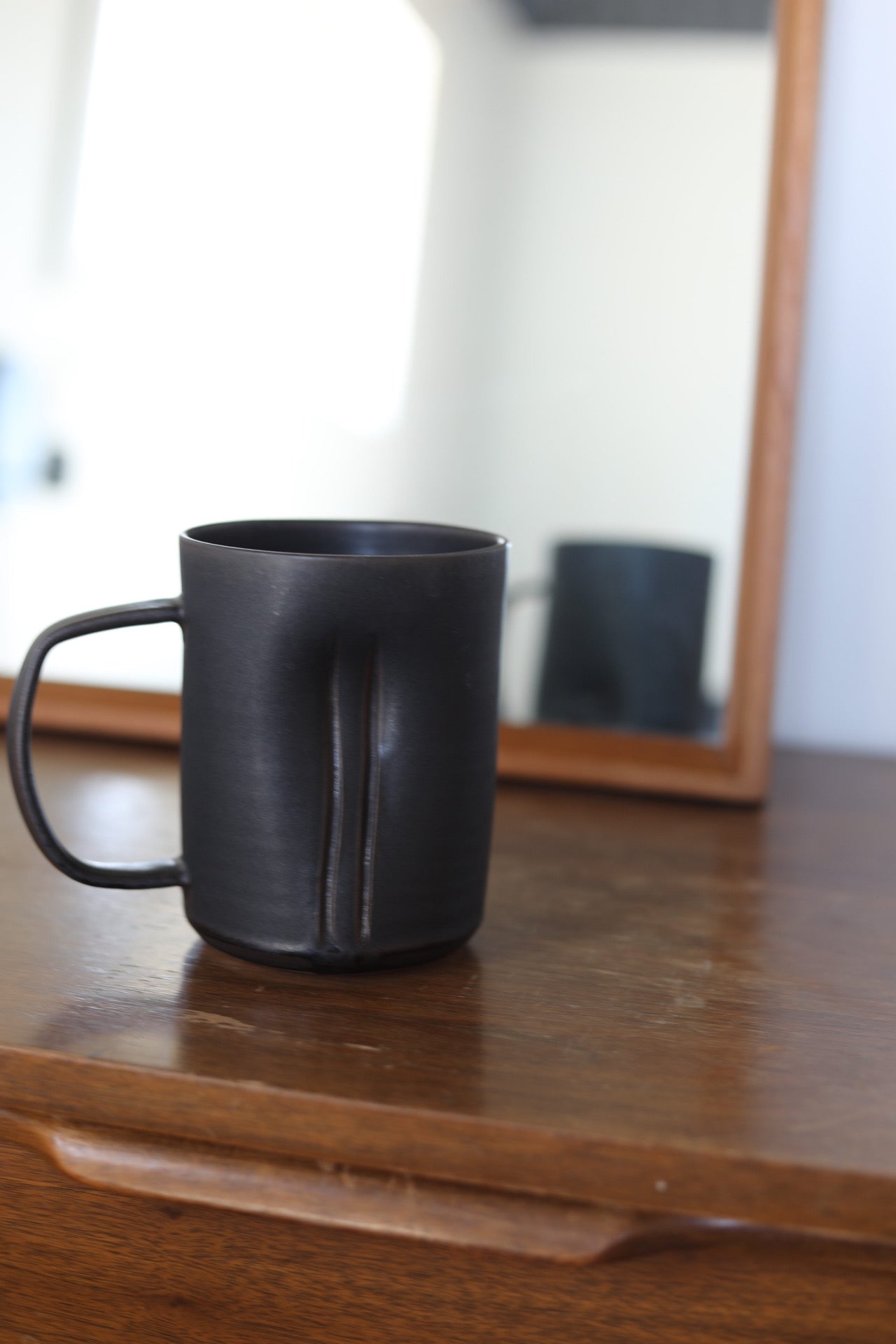 Pepo Ceramics Extra Tall Slash + Dash Mug/Beer Stein- wrought iron