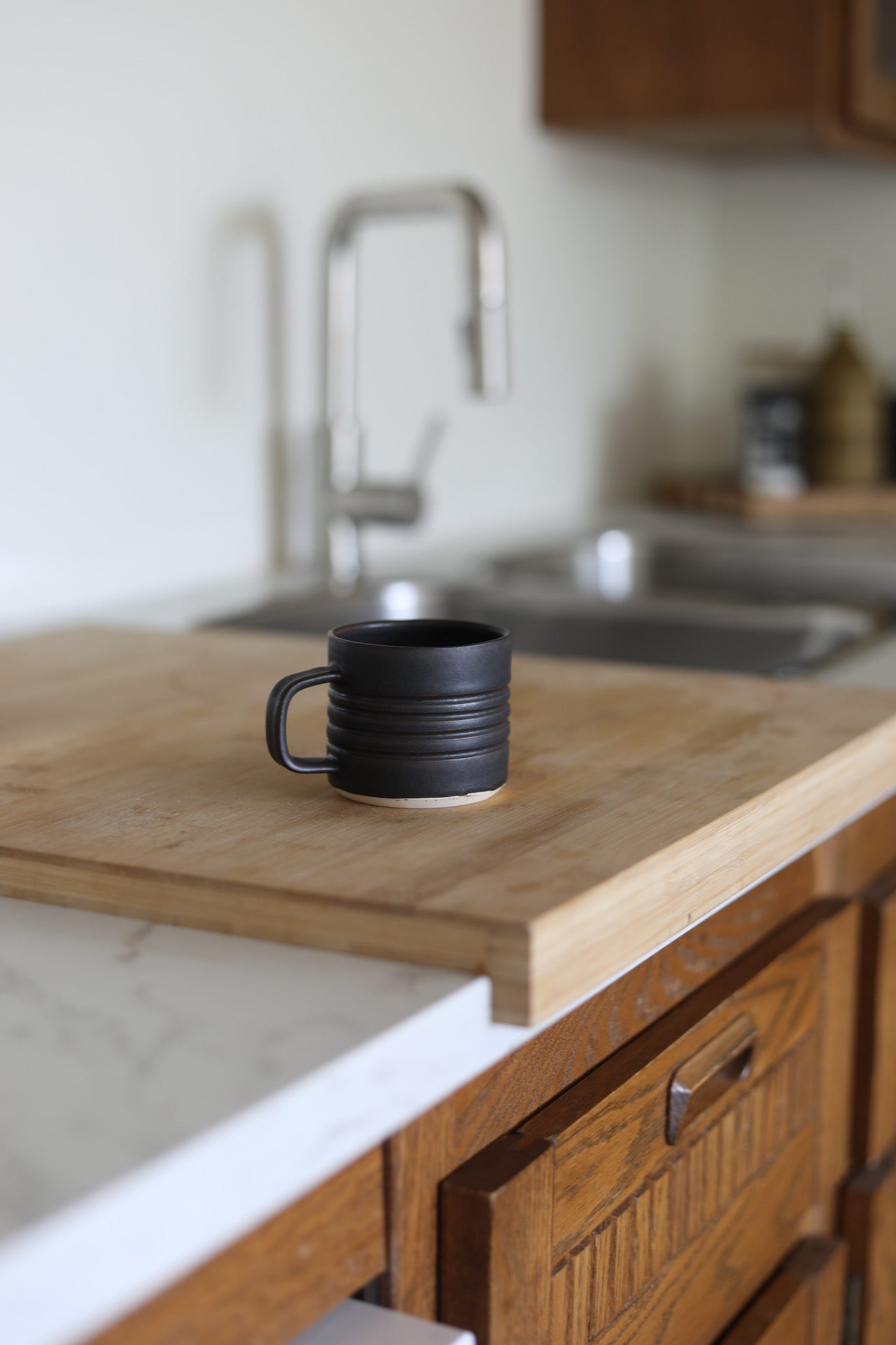 Pepo Ceramics Groove Espresso Mug/ Kids cup - wrought iron black