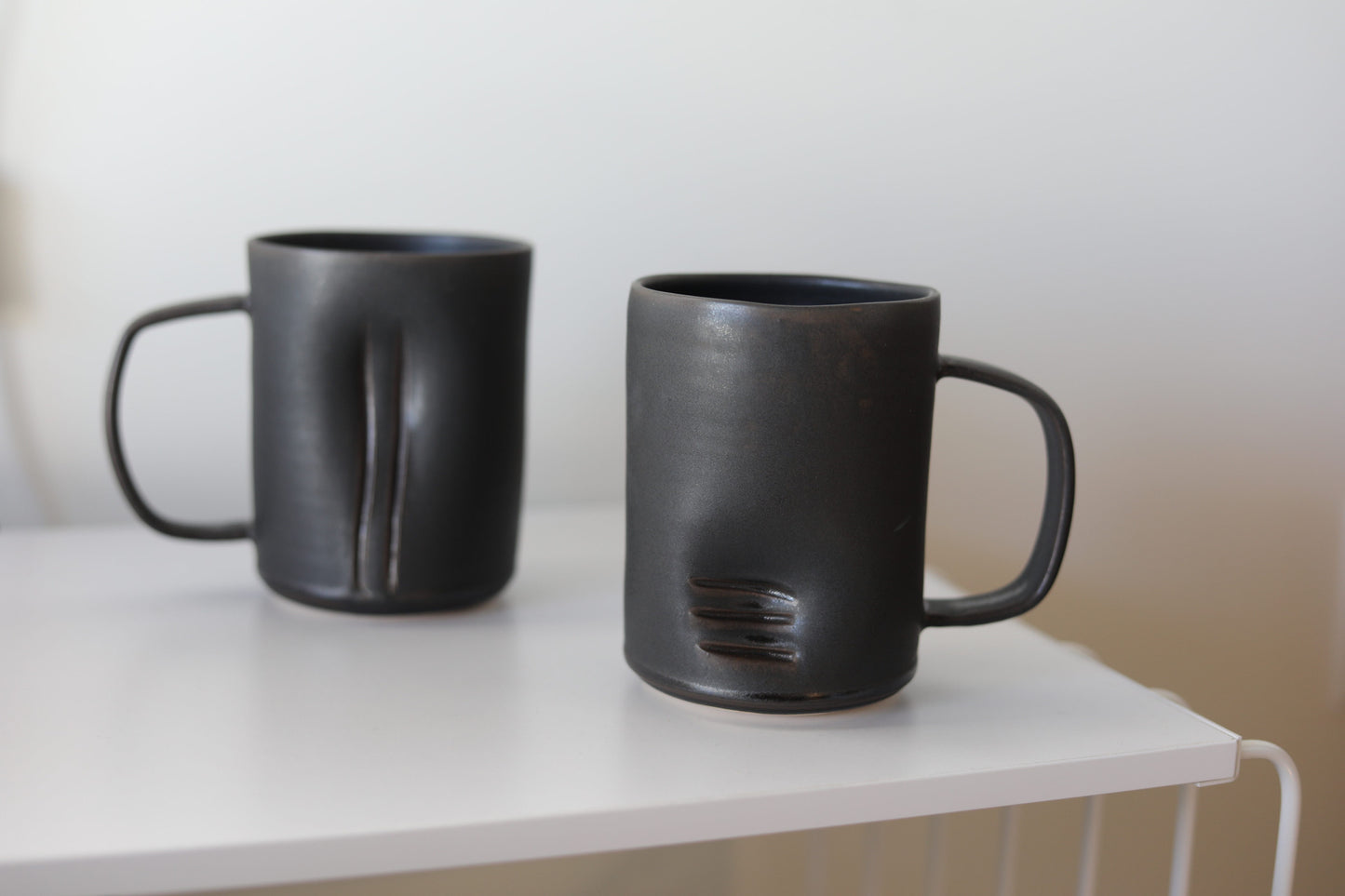 Pepo Ceramics Extra Tall Slash + Dash Mug/Beer Stein- wrought iron