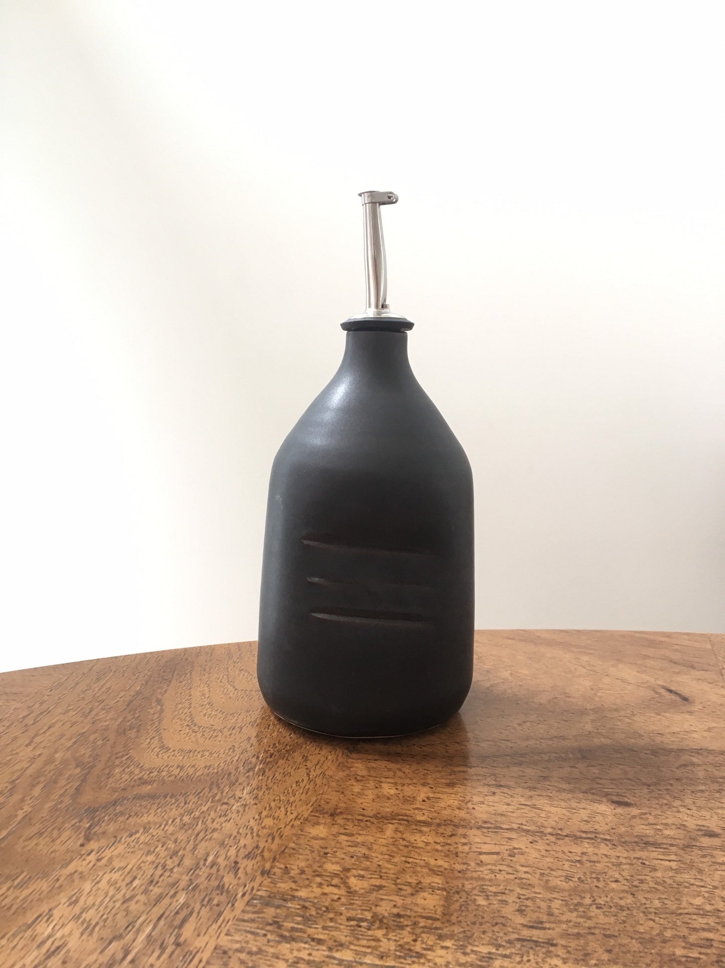 Pepo Ceramics Slash + Dash Olive Oil Bottle - wrought iron black