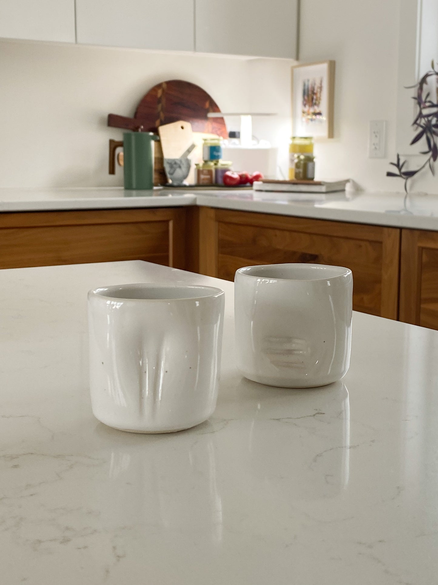 Pepo Ceramics Slash + Dash espresso/whiskey cup- gloss white