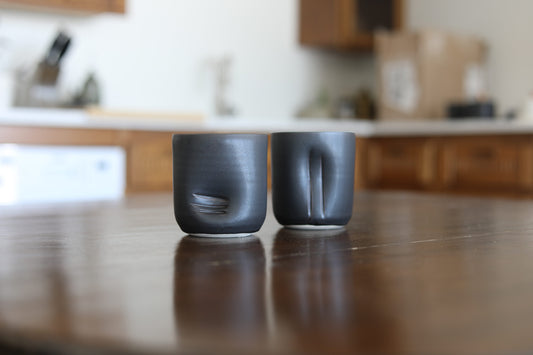 Pepo Ceramics Slash + Dash Tumbler - wrought iron black