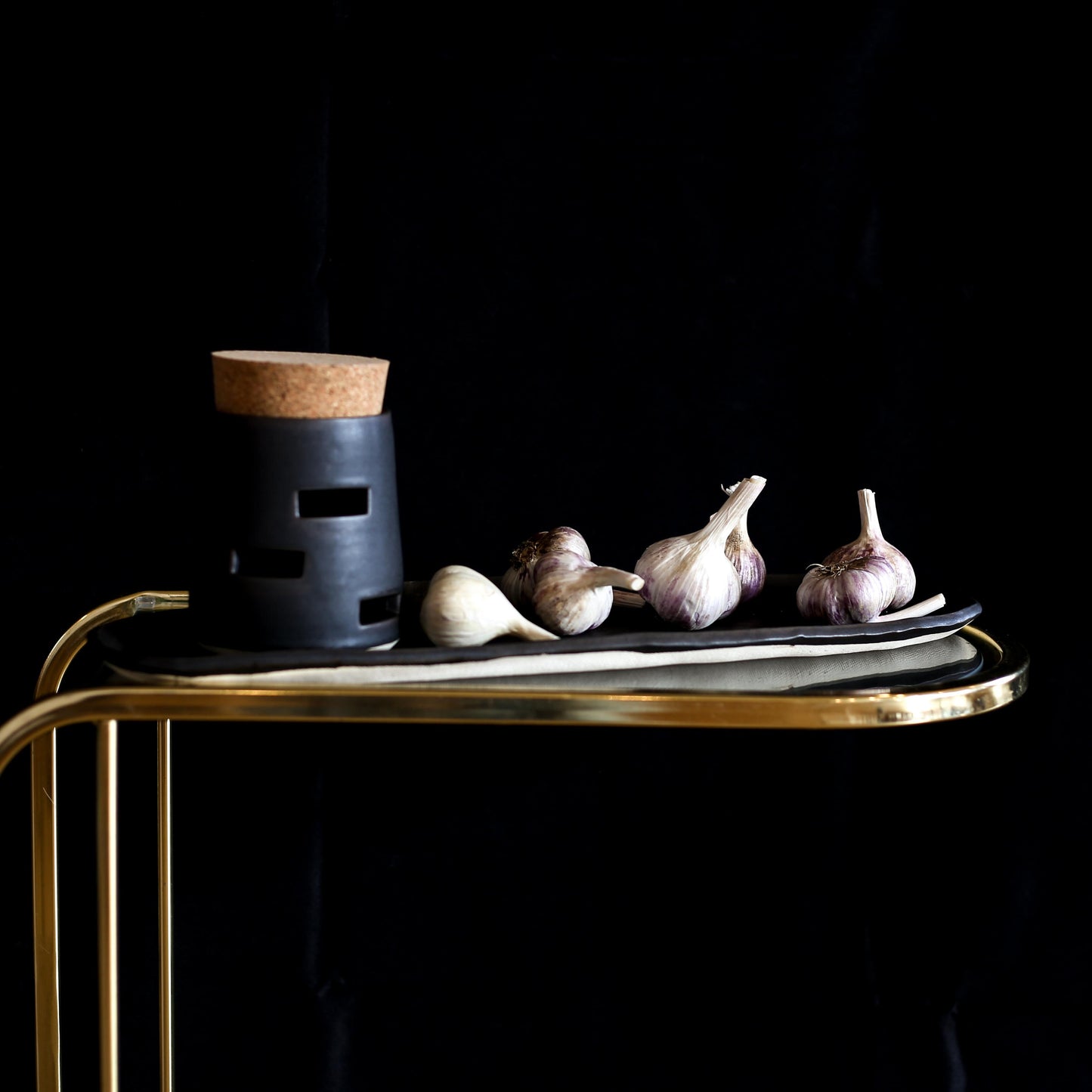 Pepo Ceramics Window Garlic Keeper - wrought iron black
